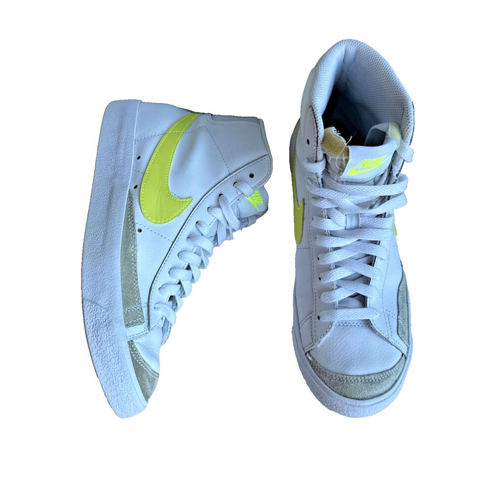 Nike Blazer Mid '77 White Yellow Sneakers Womens 8 Mens 6.5 EU39 CZ0361-100